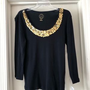 Michael kors top with gold sequins